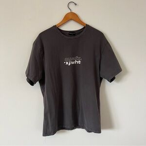 White Fox Boutique Women’s Dark Grey Oversized Tee Sz S/M